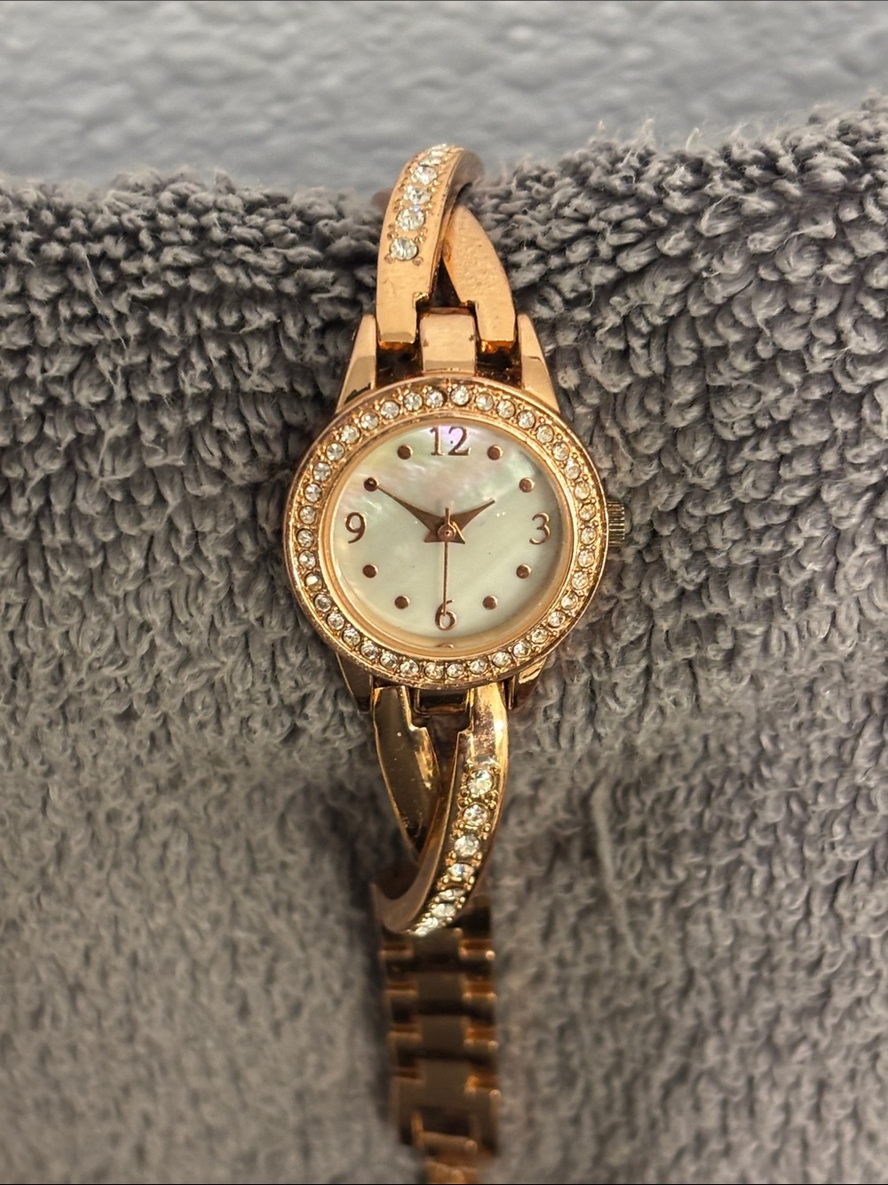 Women's Rose Gold Bracelet Watch with Crystal Accents